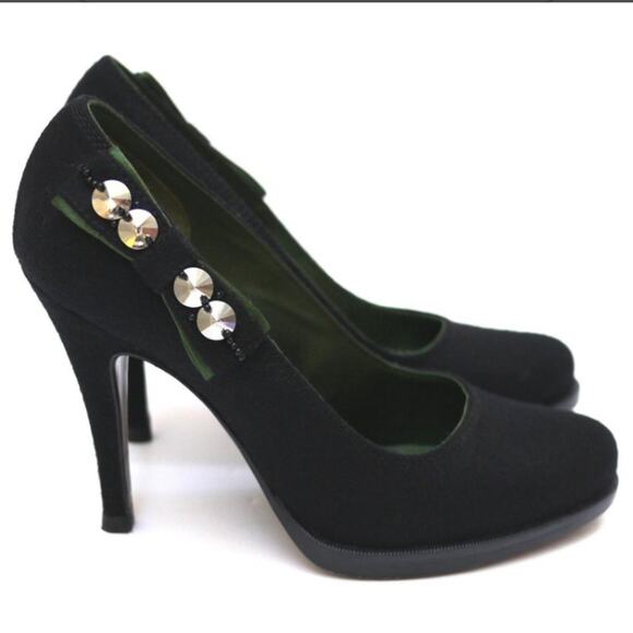 Louis Vuitton Black Wool Felt Beaded Bow Pumps Size 36.5 or 6.5 - Picture 15 of 15